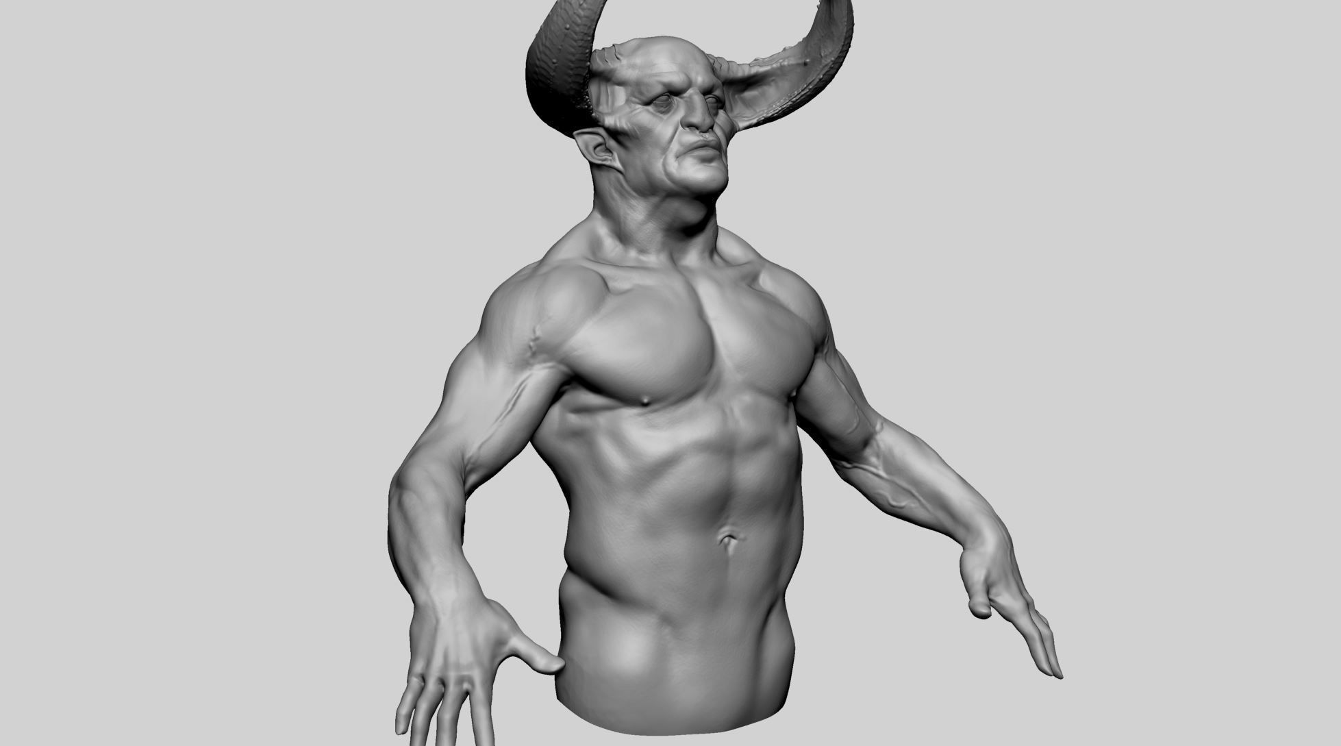 Creature Upperbody v2 3D model_1