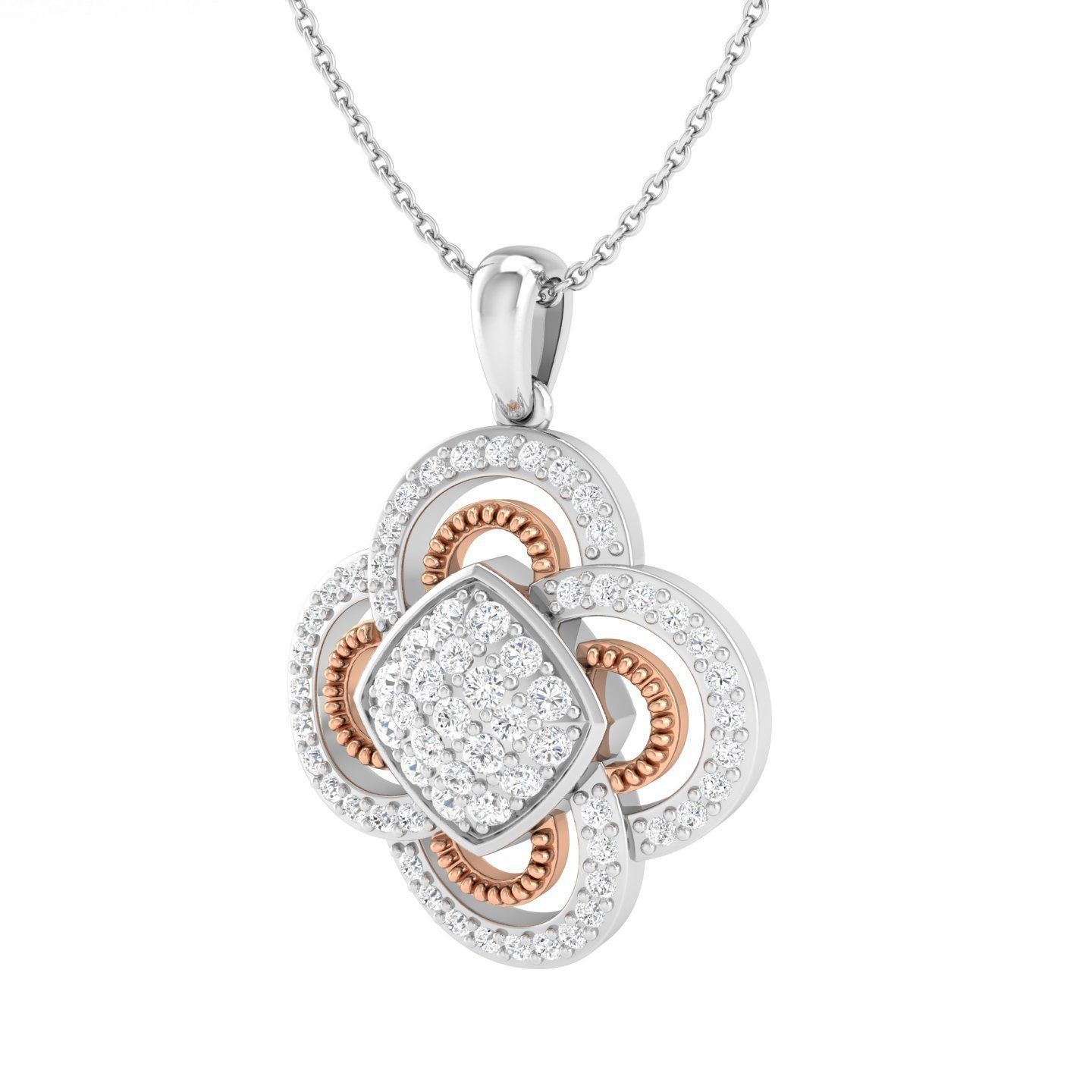 Women flower pendant 3dm stl render detail 3D print model_5