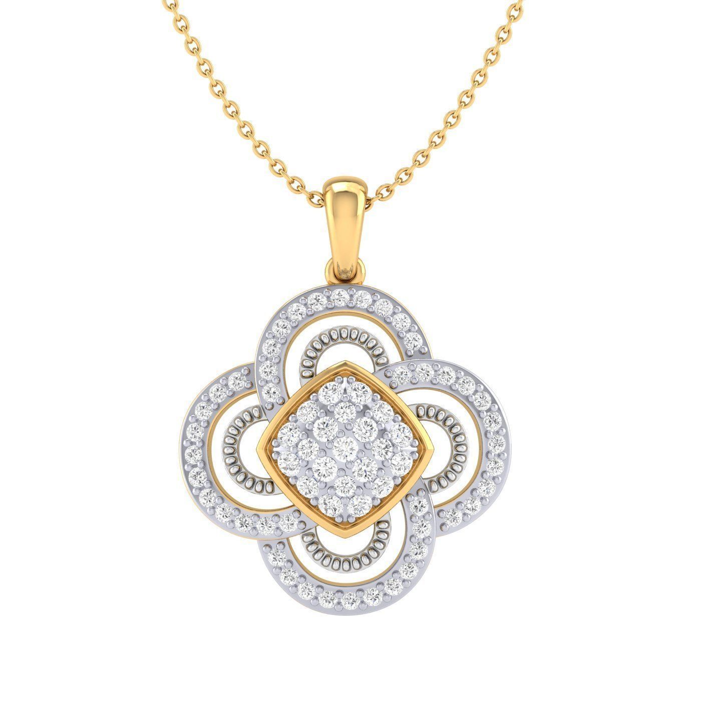 Women flower pendant 3dm stl render detail 3D print model_6