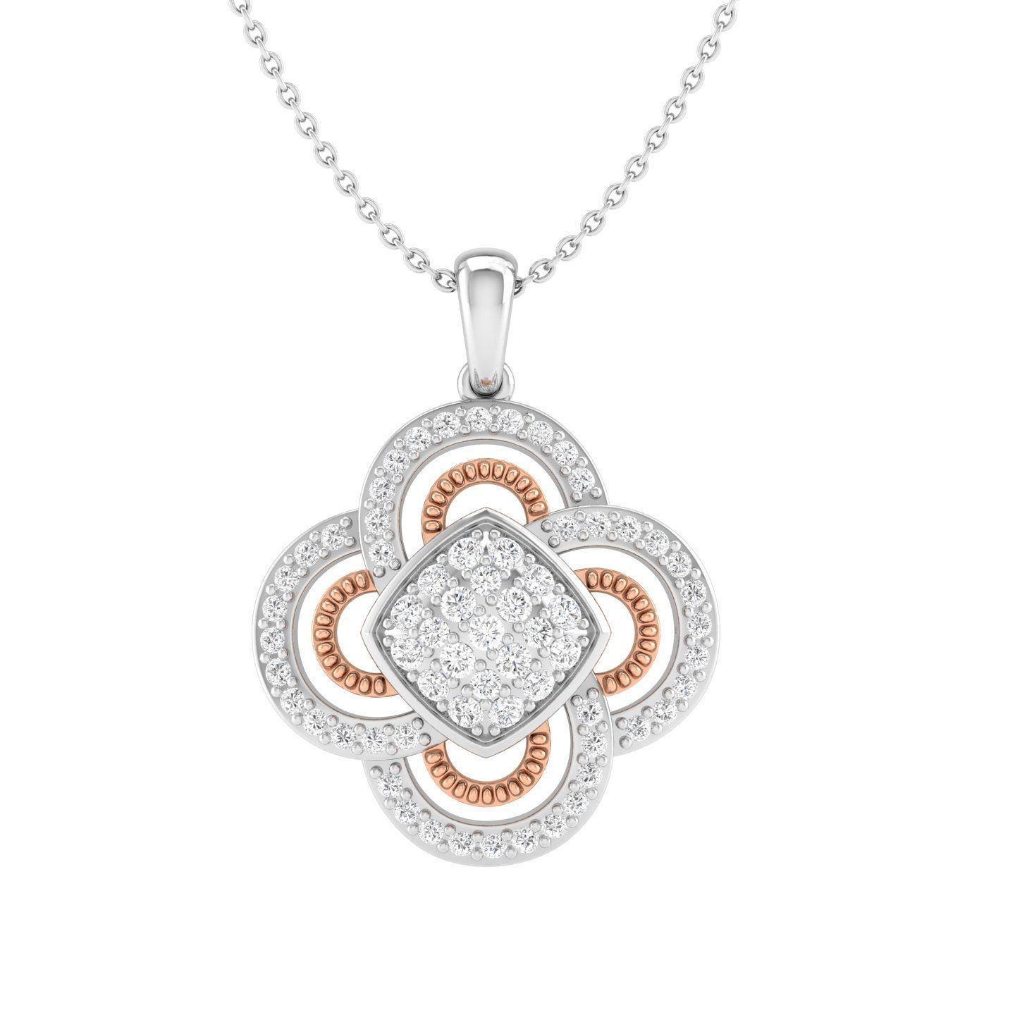 Women flower pendant 3dm stl render detail 3D print model_3