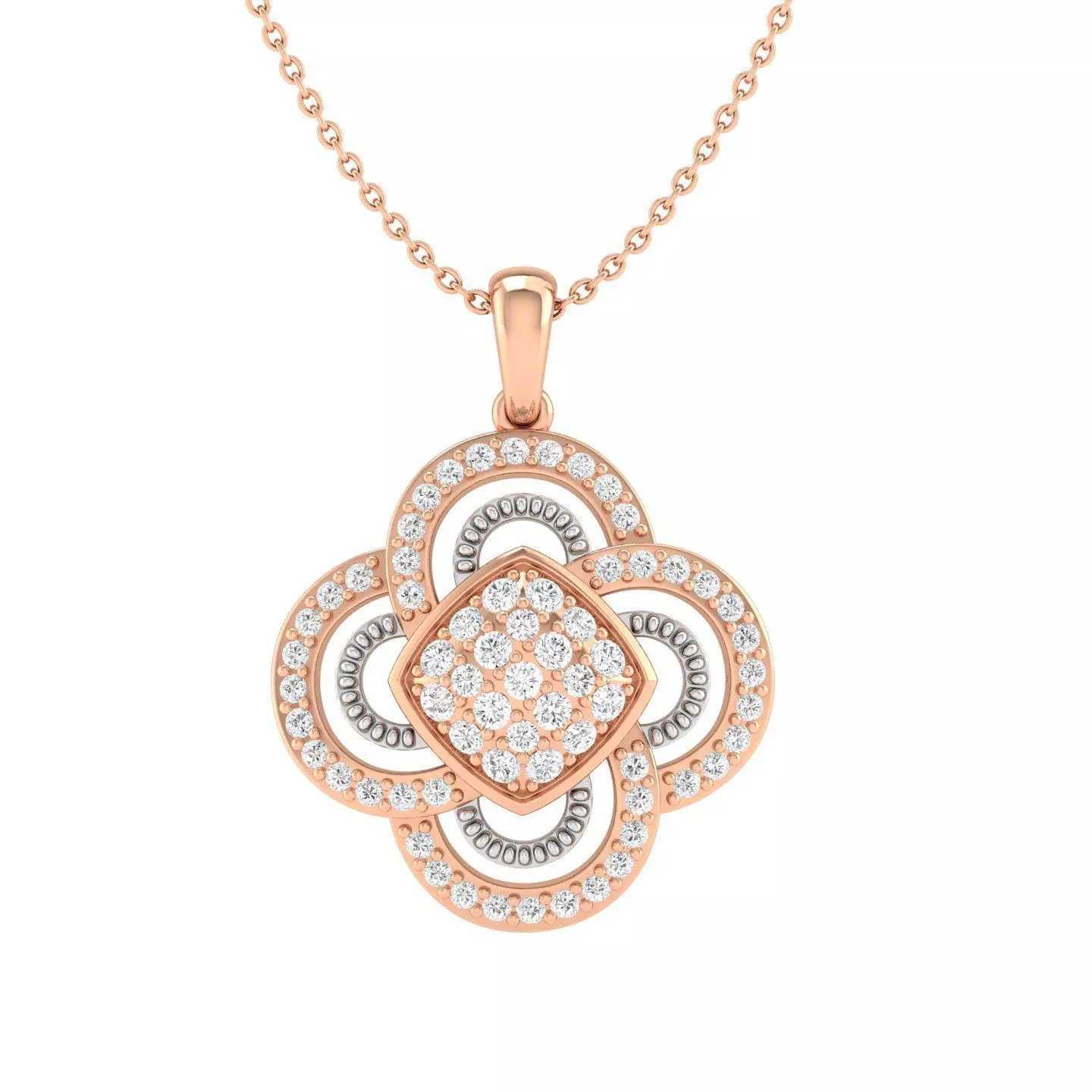 Women flower pendant 3dm stl render detail 3D print model_0