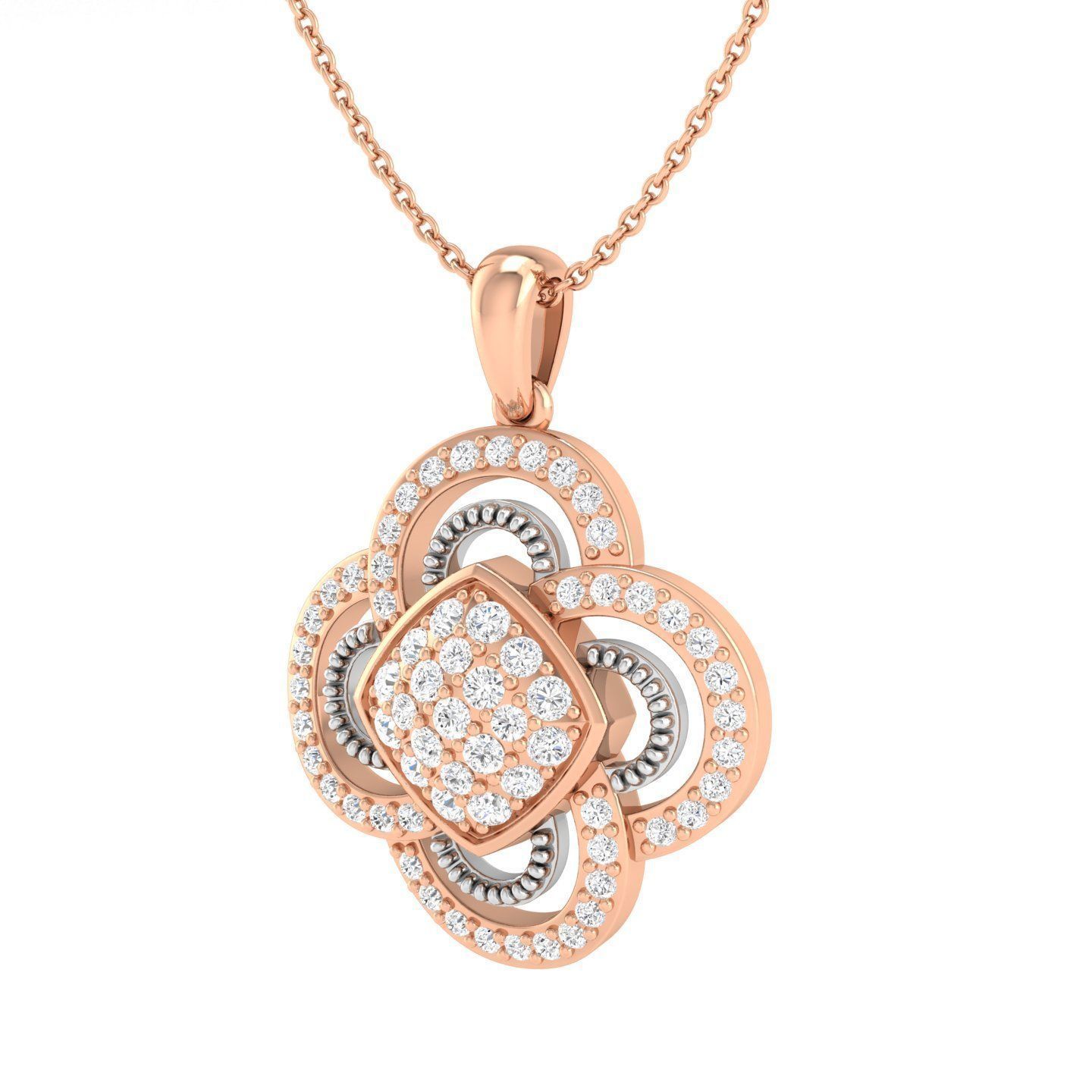 Women flower pendant 3dm stl render detail 3D print model_2