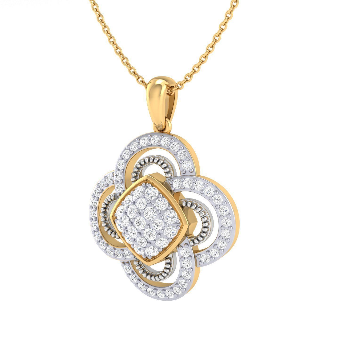 Women flower pendant 3dm stl render detail 3D print model_8