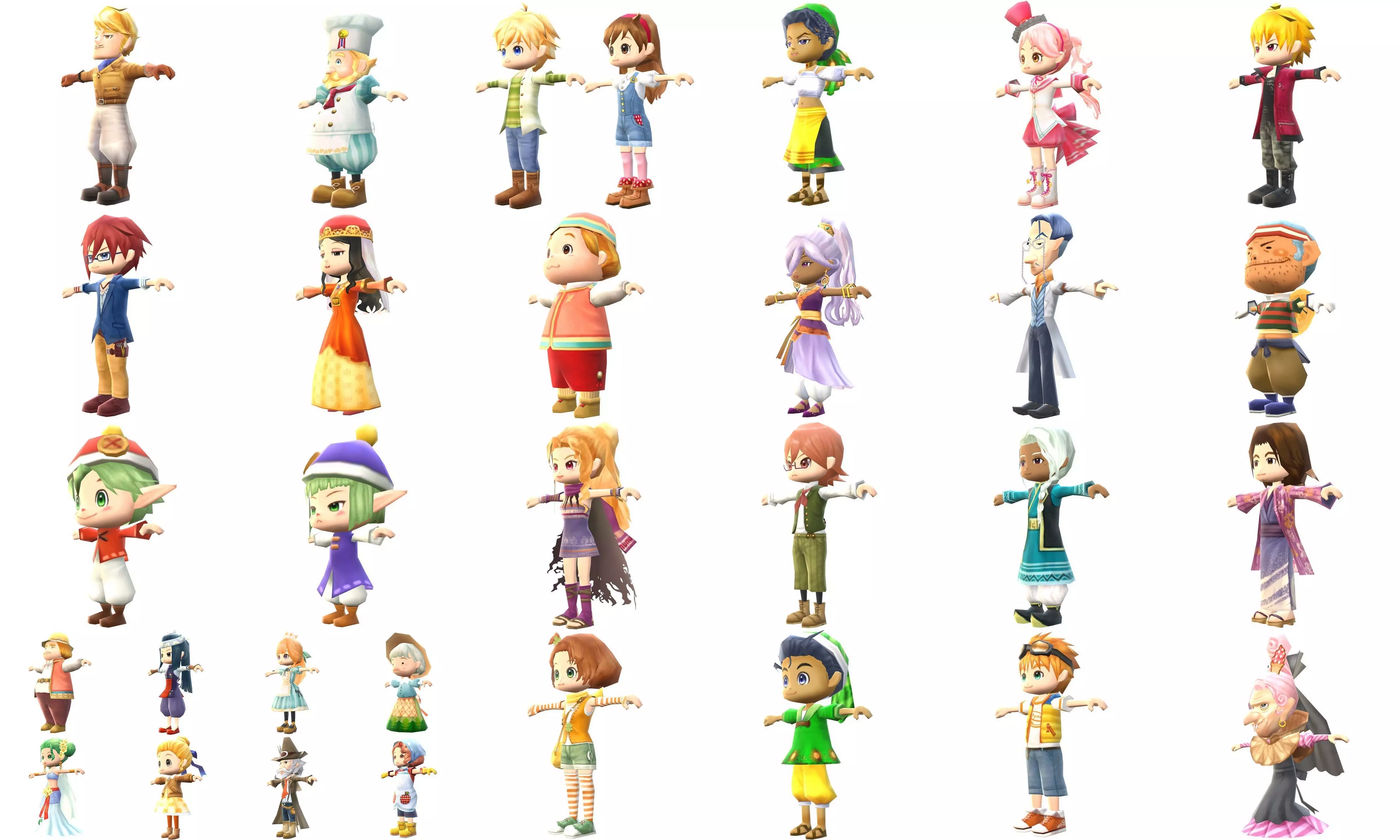 Pack 30 model Lowpoly Character Cartoon  C01-C30 Low-poly 3D model_0