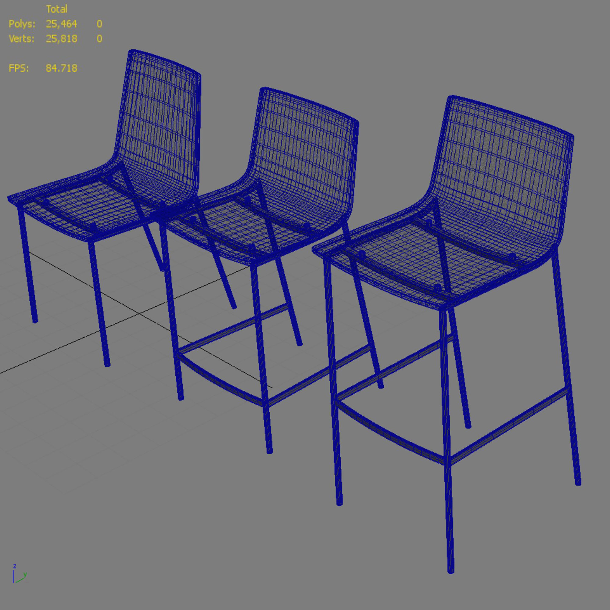 CB2 Chiaro Clear Acrylic Chair and Stool 3D model_4