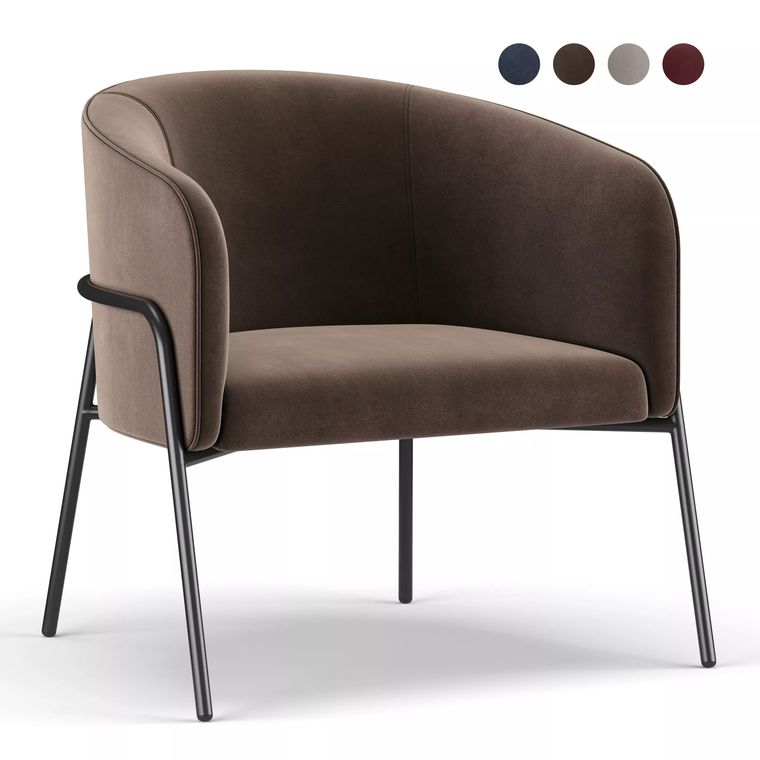 Miami 1 Seater Copper Chair 3D model_0