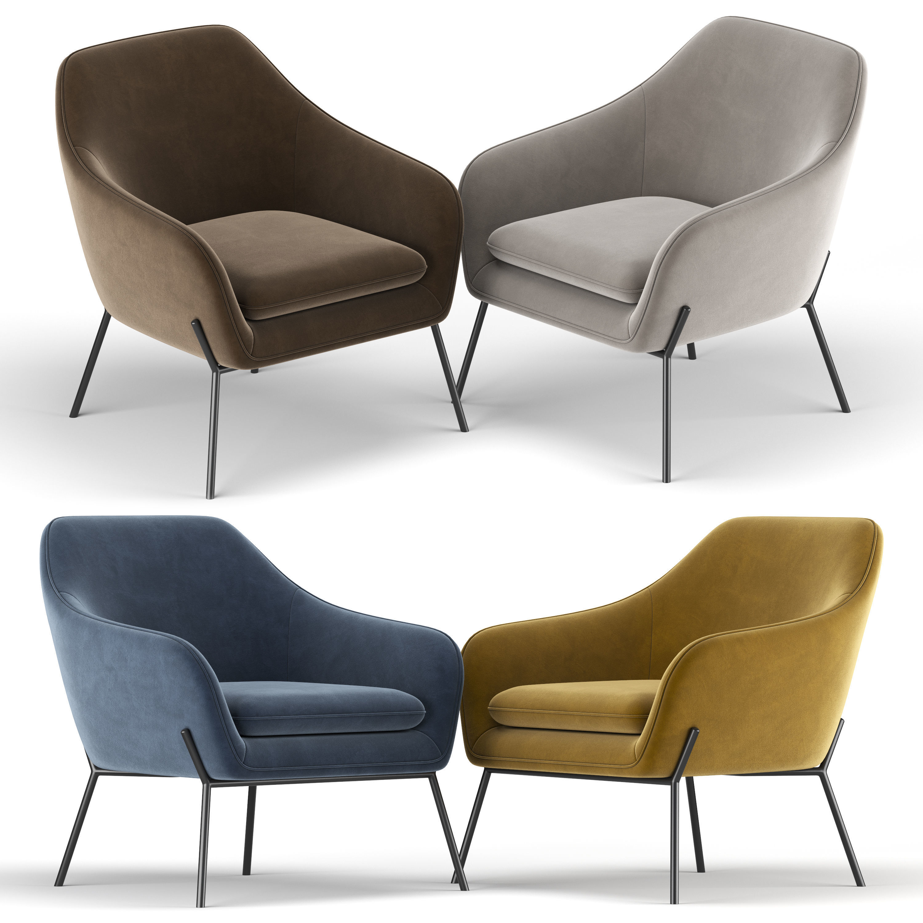 Trim Armchair 3D model_1