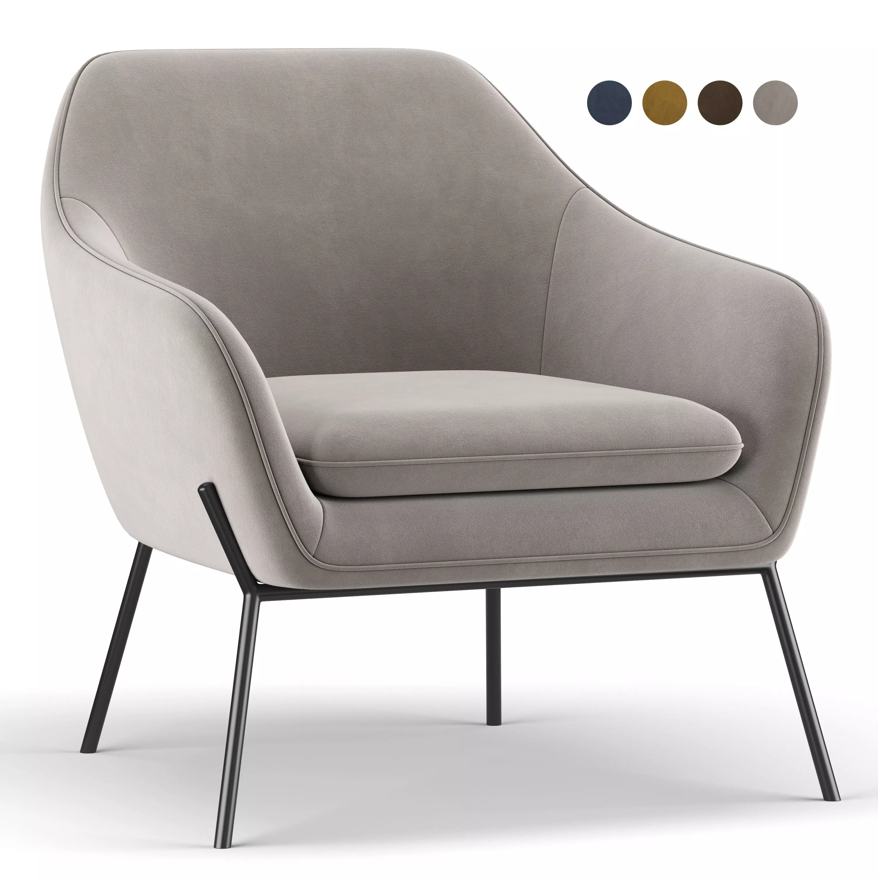 Trim Armchair 3D model_0