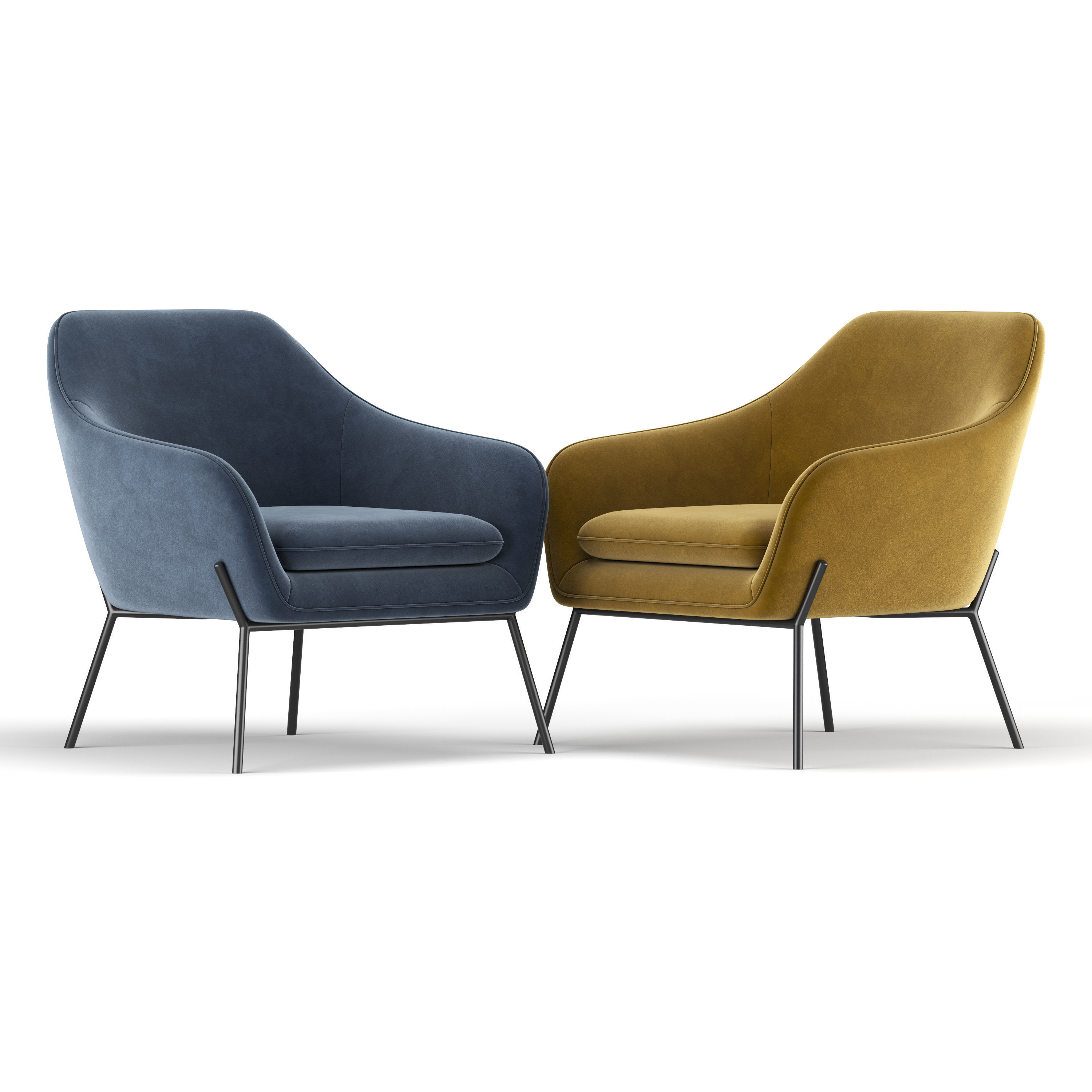 Trim Armchair 3D model_3
