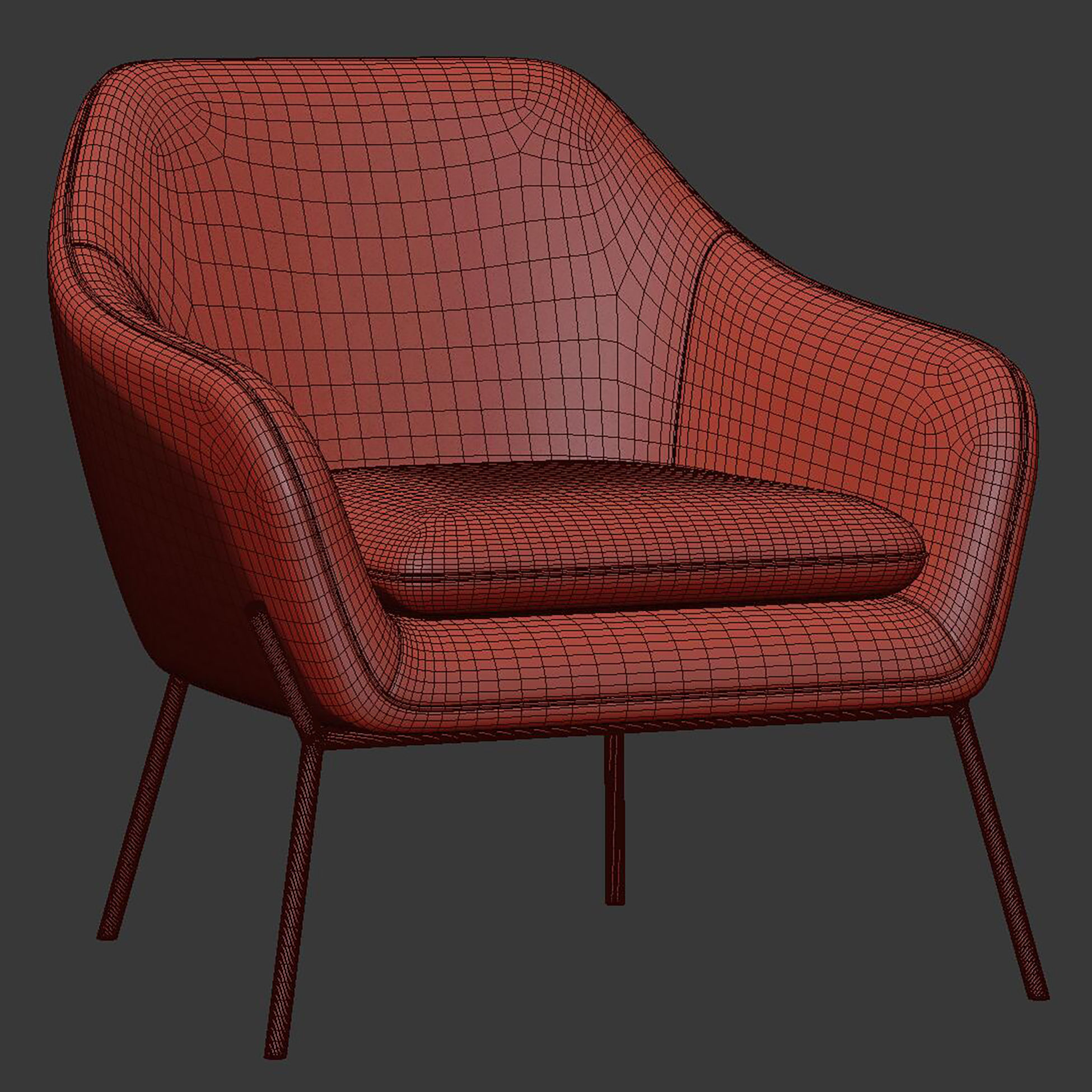 Trim Armchair 3D model_5
