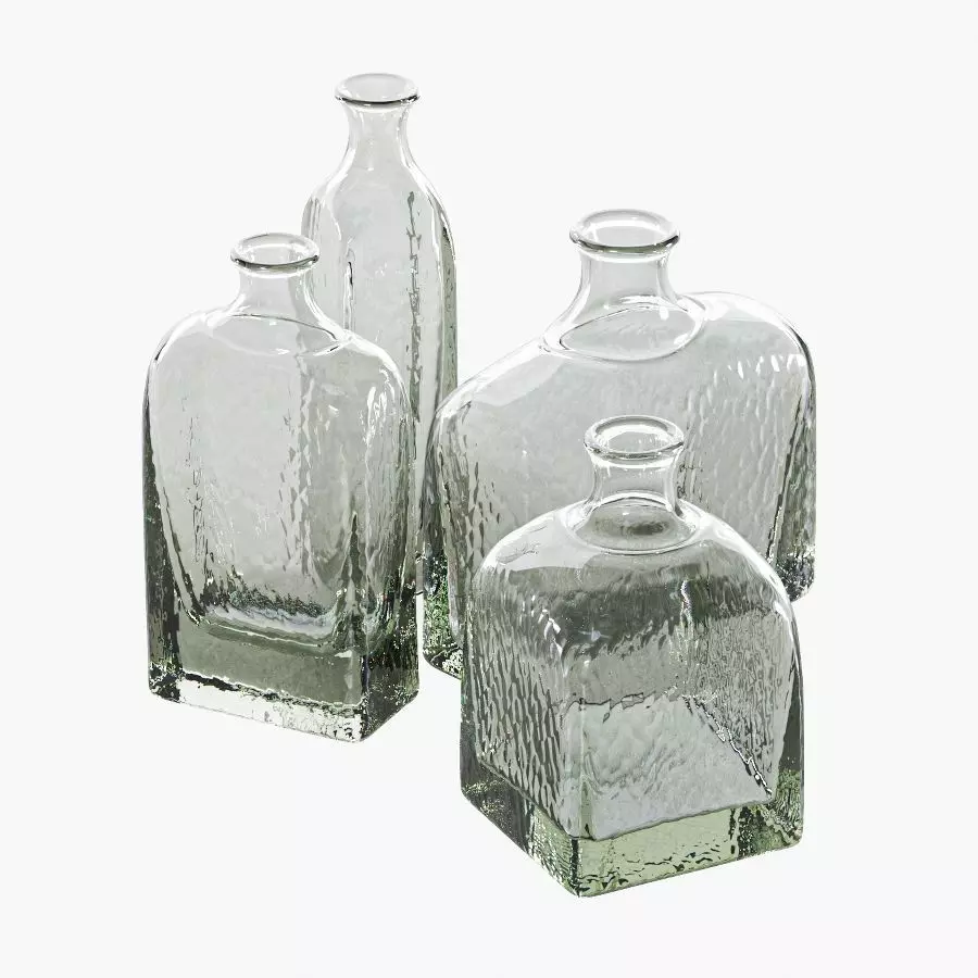 Glass Bottle Vases 3D model_0