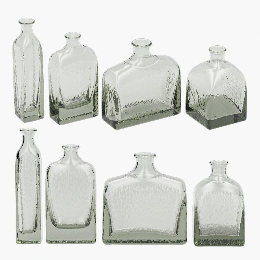 Glass Bottle Vases 3D model_1