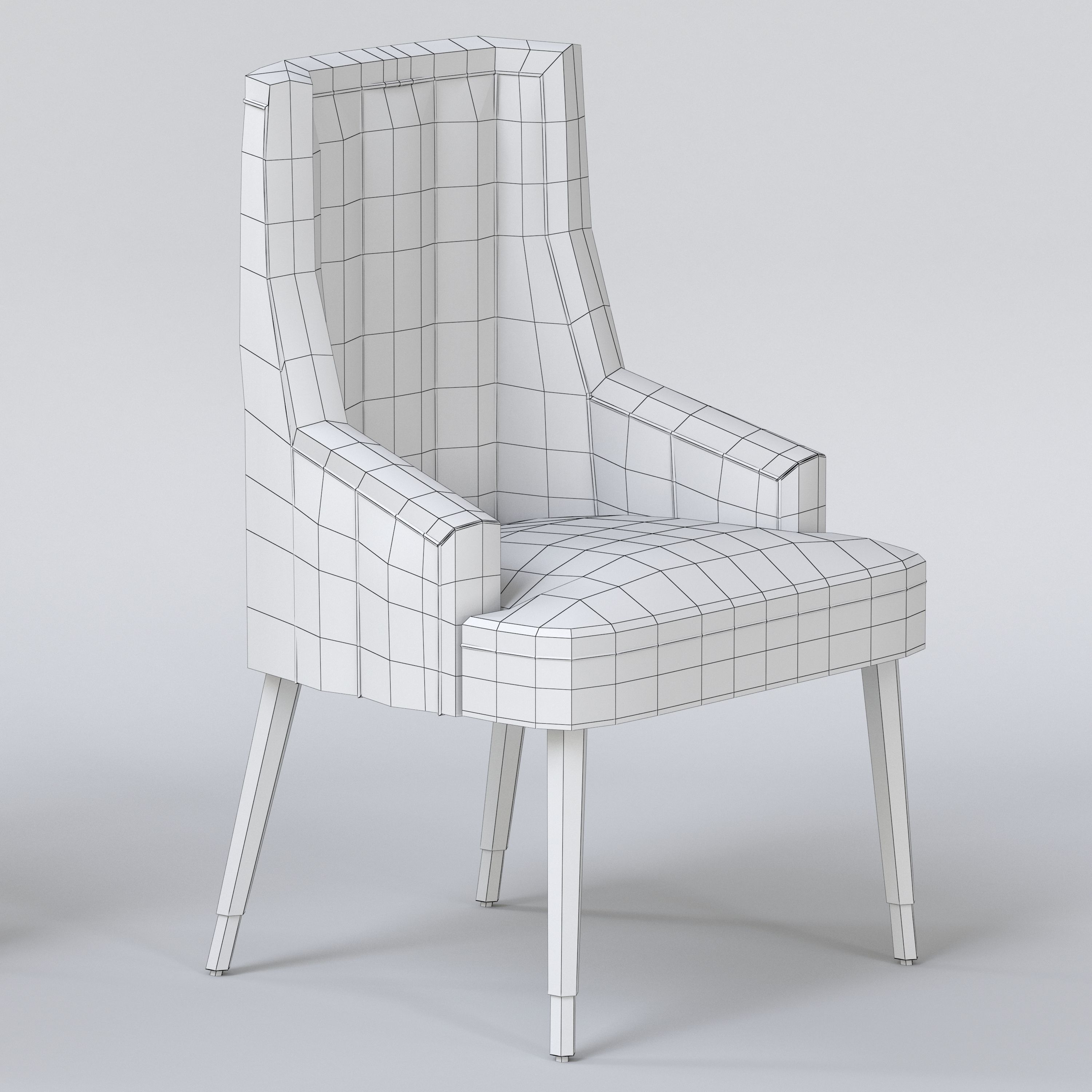 Set Of 4 1stdibs Dining Room Chairs 3D model_4