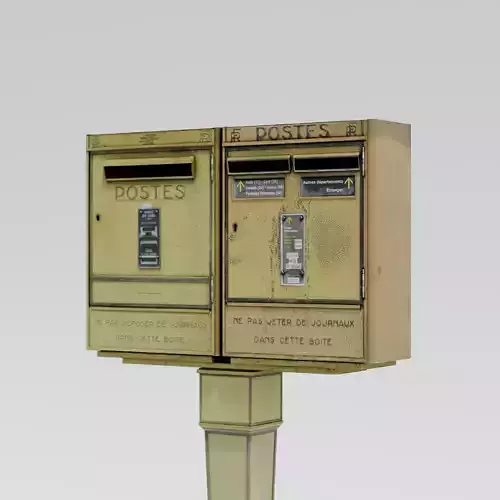 French Post Box Low-poly 3D model