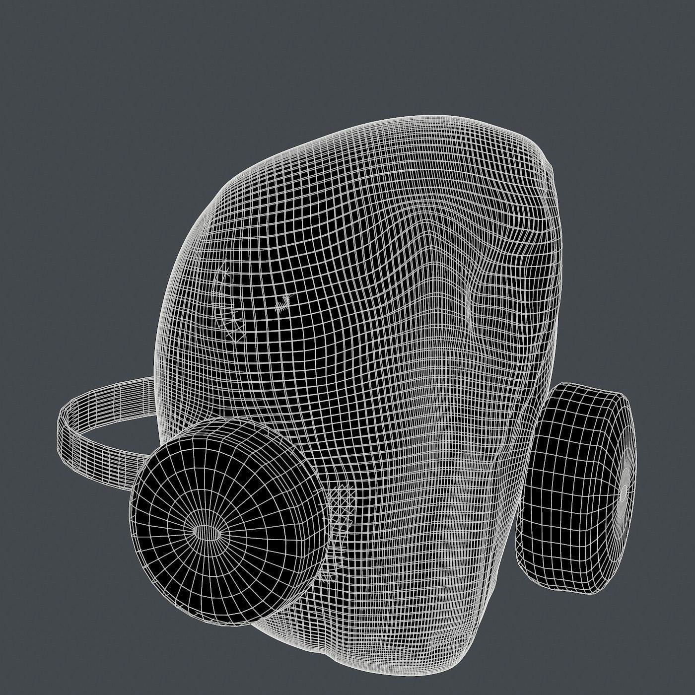 Gas mask helmet 3d model scifi  Low-poly 3D model_7