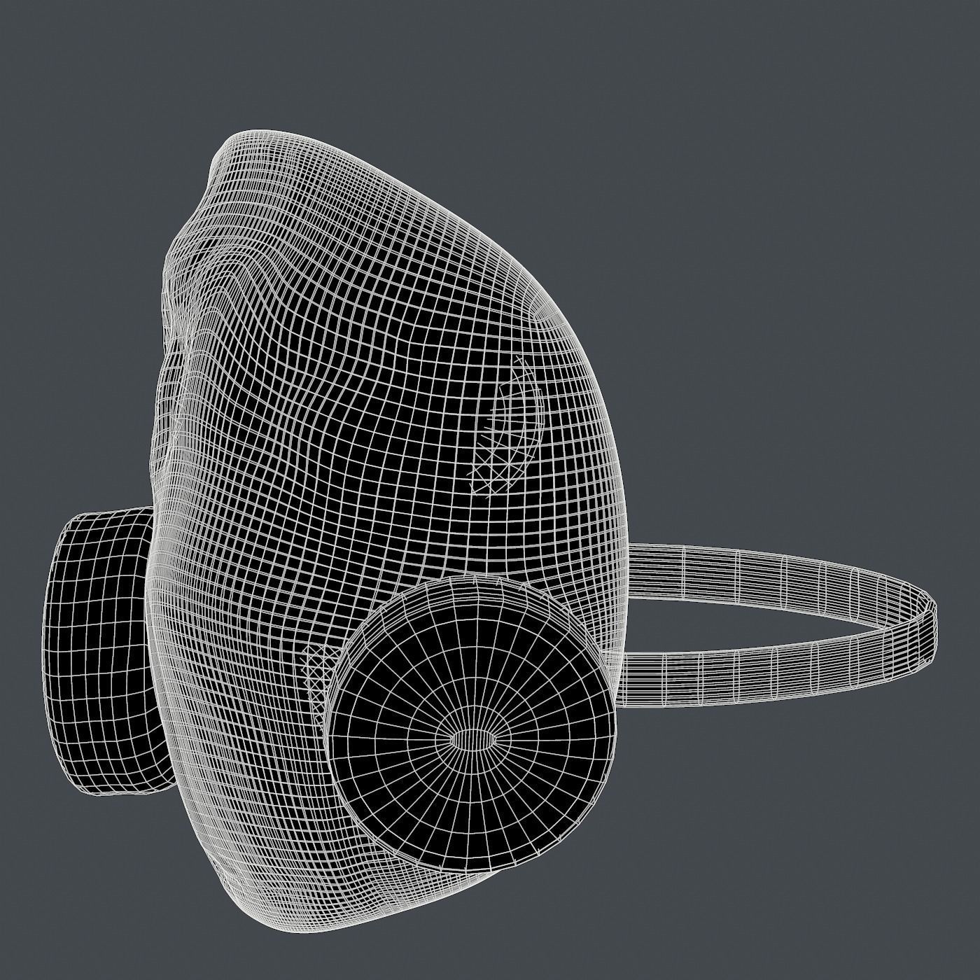 Gas mask helmet 3d model scifi  Low-poly 3D model_6