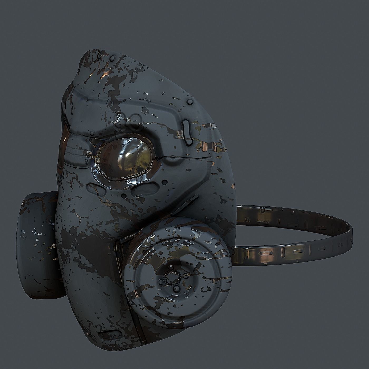 Gas mask helmet 3d model scifi  Low-poly 3D model_5