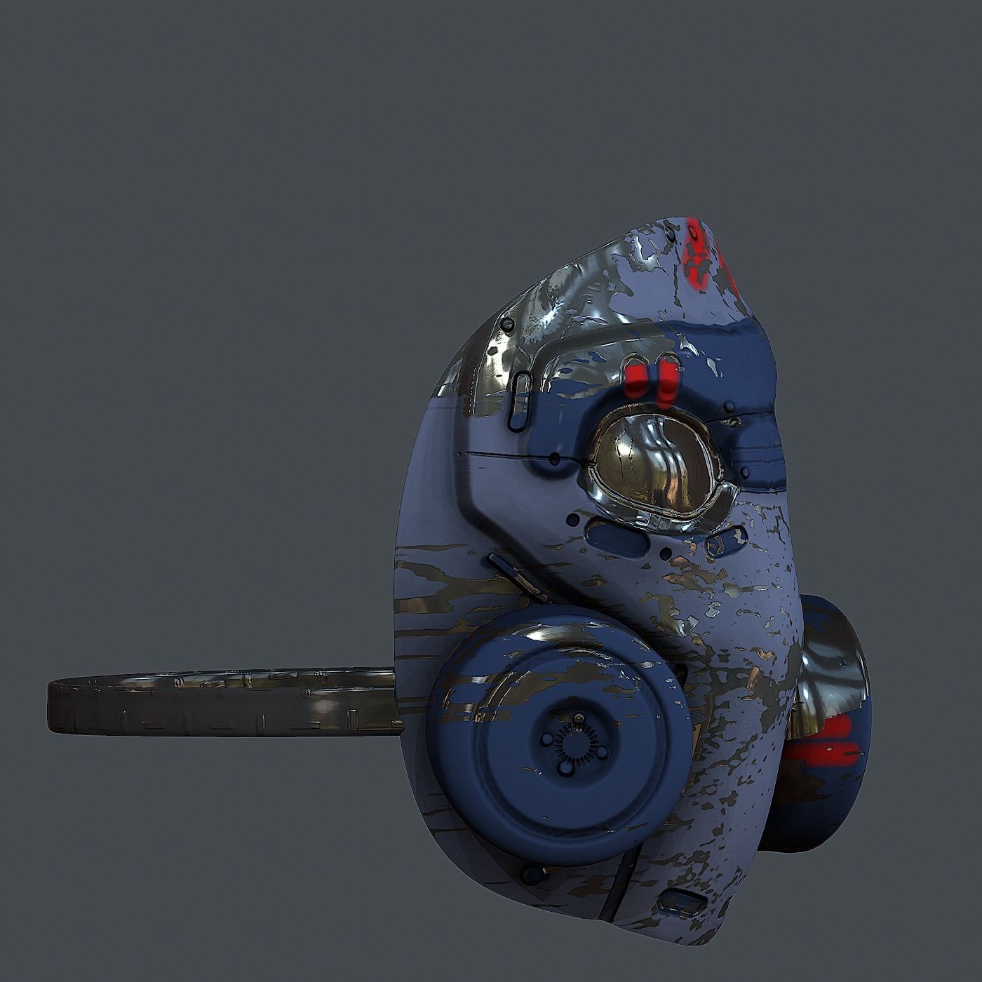 Gas mask helmet 3d model scifi Low-poly 3D model_3