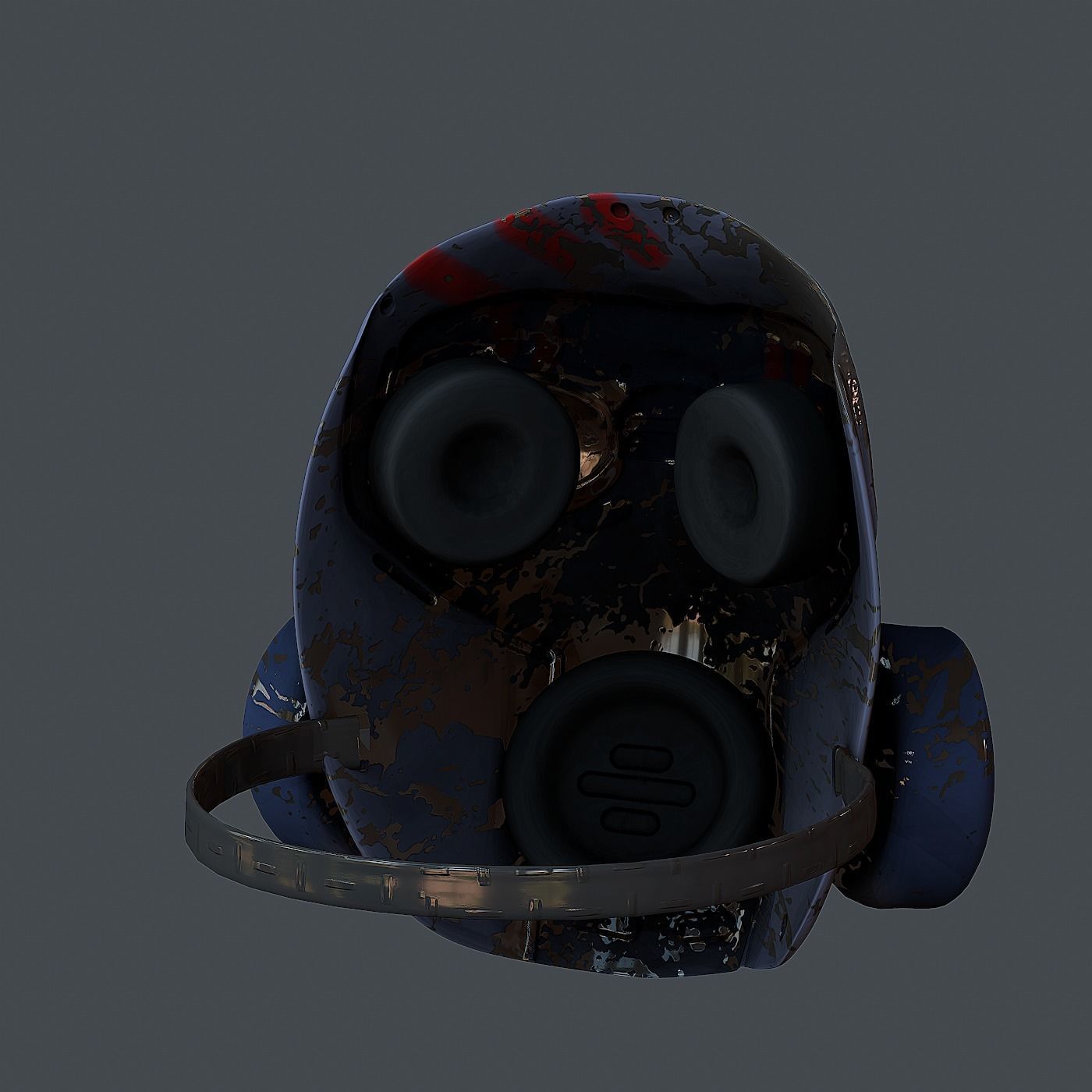 Gas mask helmet 3d model scifi Low-poly 3D model_4