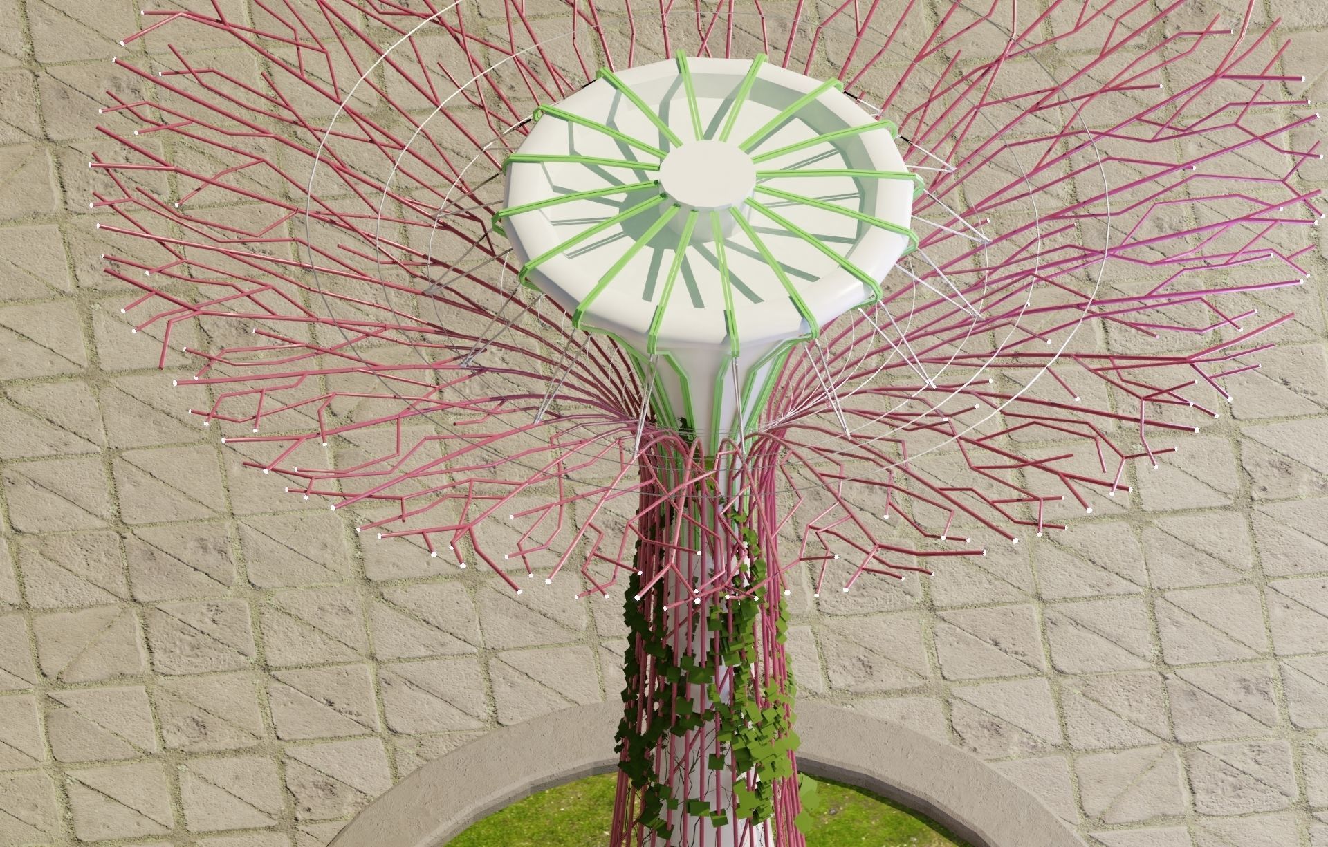 Gardens by the Bay Singapore supertrees Low-poly 3D model_5