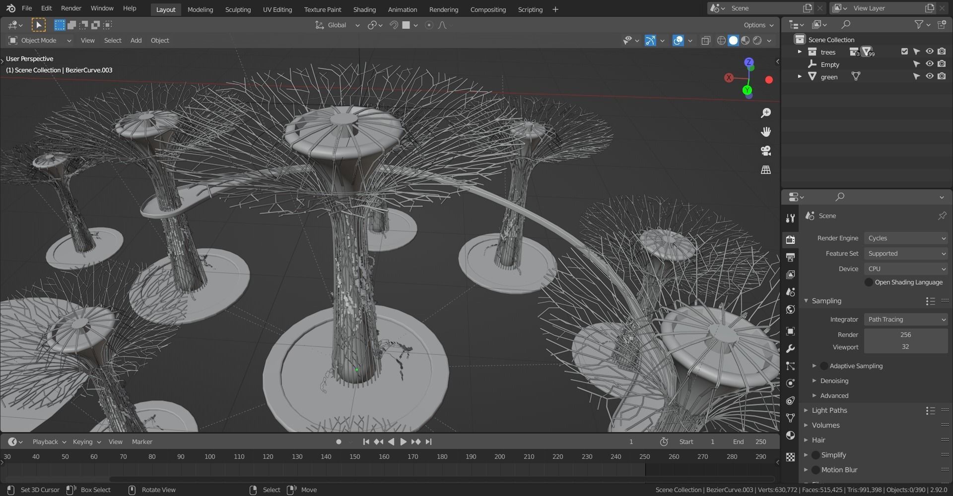 Gardens by the Bay Singapore supertrees Low-poly 3D model_9