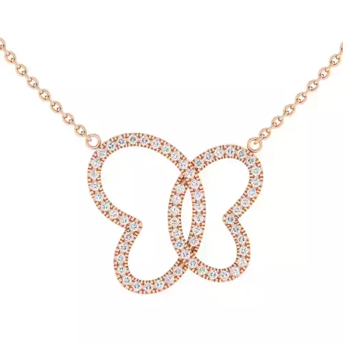 Women butterfly pendant 3dm stl render detail 3D print model