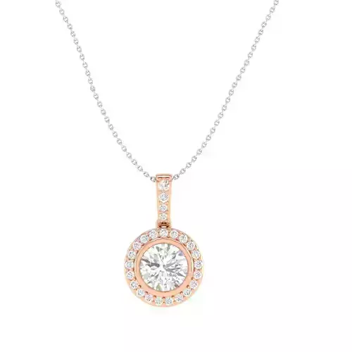 Women round solitaire pendant 3dm stl render detail