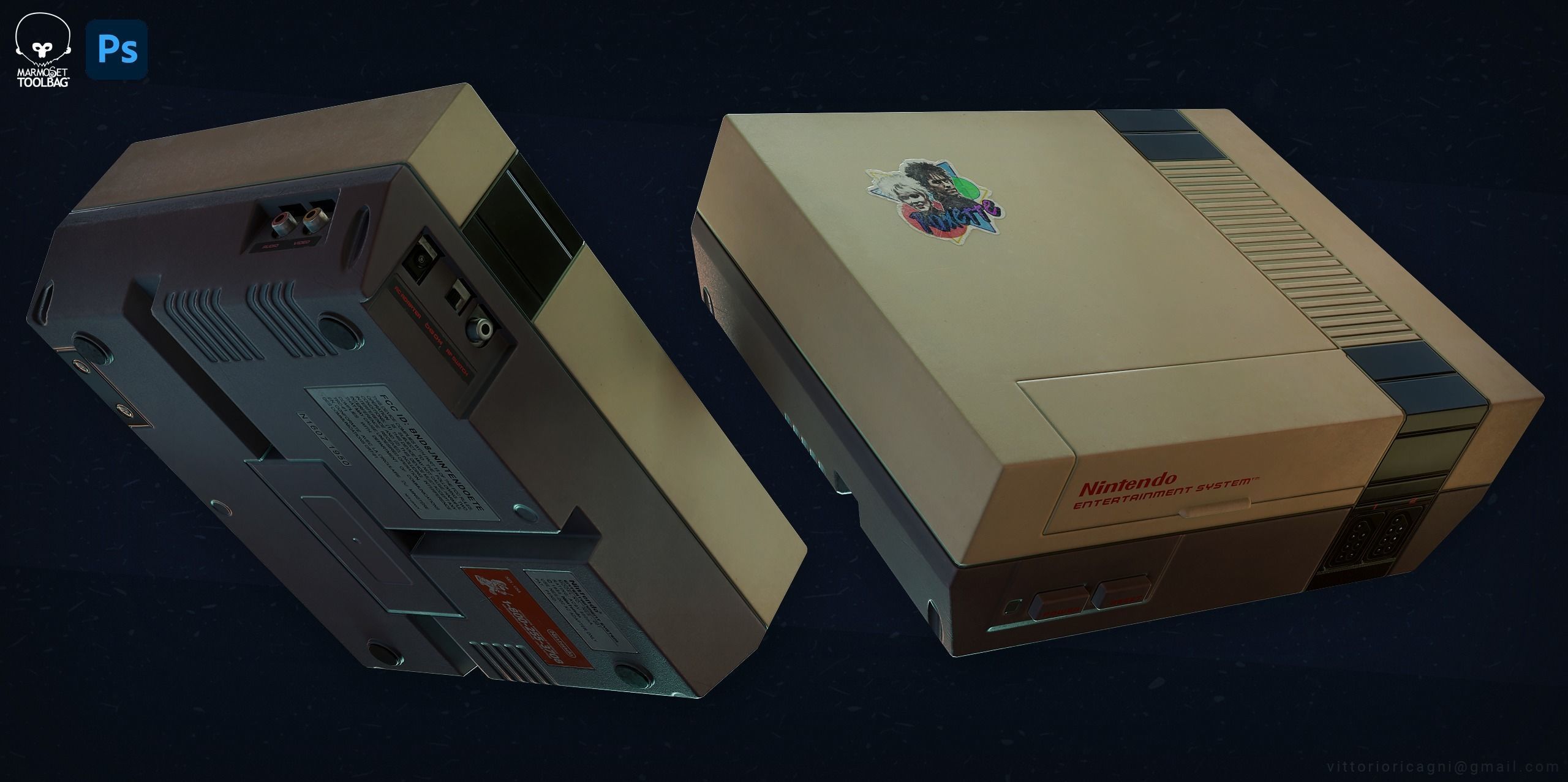 Nintendo classic game console Low-poly 3D model_2