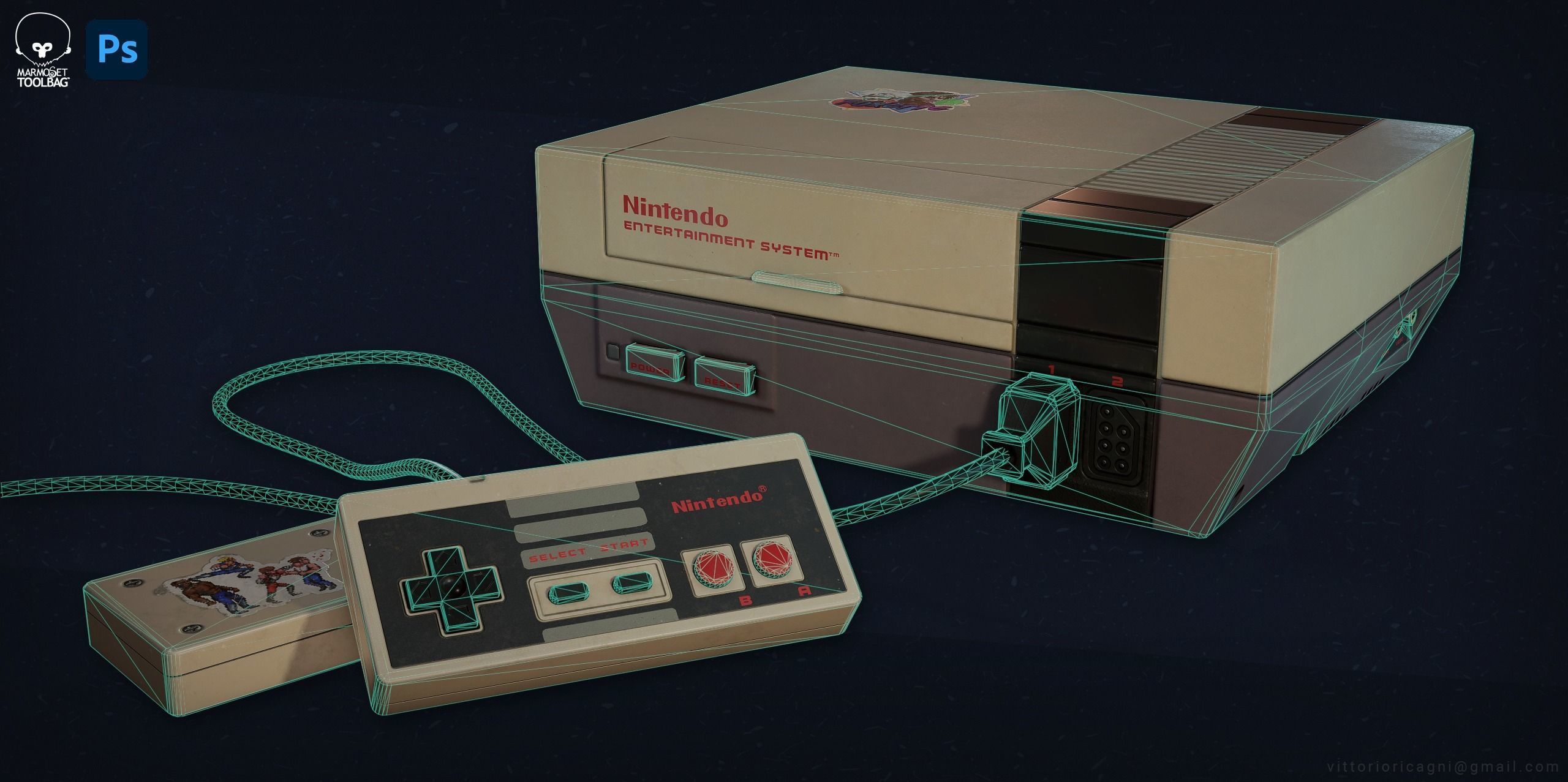 Nintendo classic game console Low-poly 3D model_4