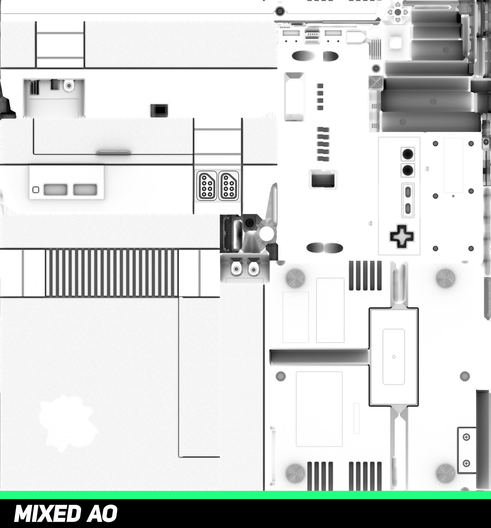 Nintendo classic game console Low-poly 3D model_11