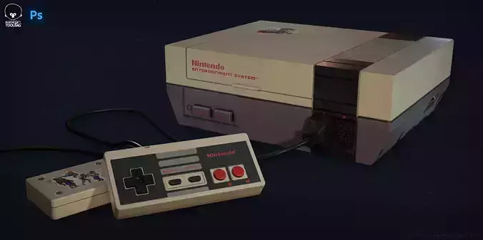 Nintendo classic game console Low-poly 3D model