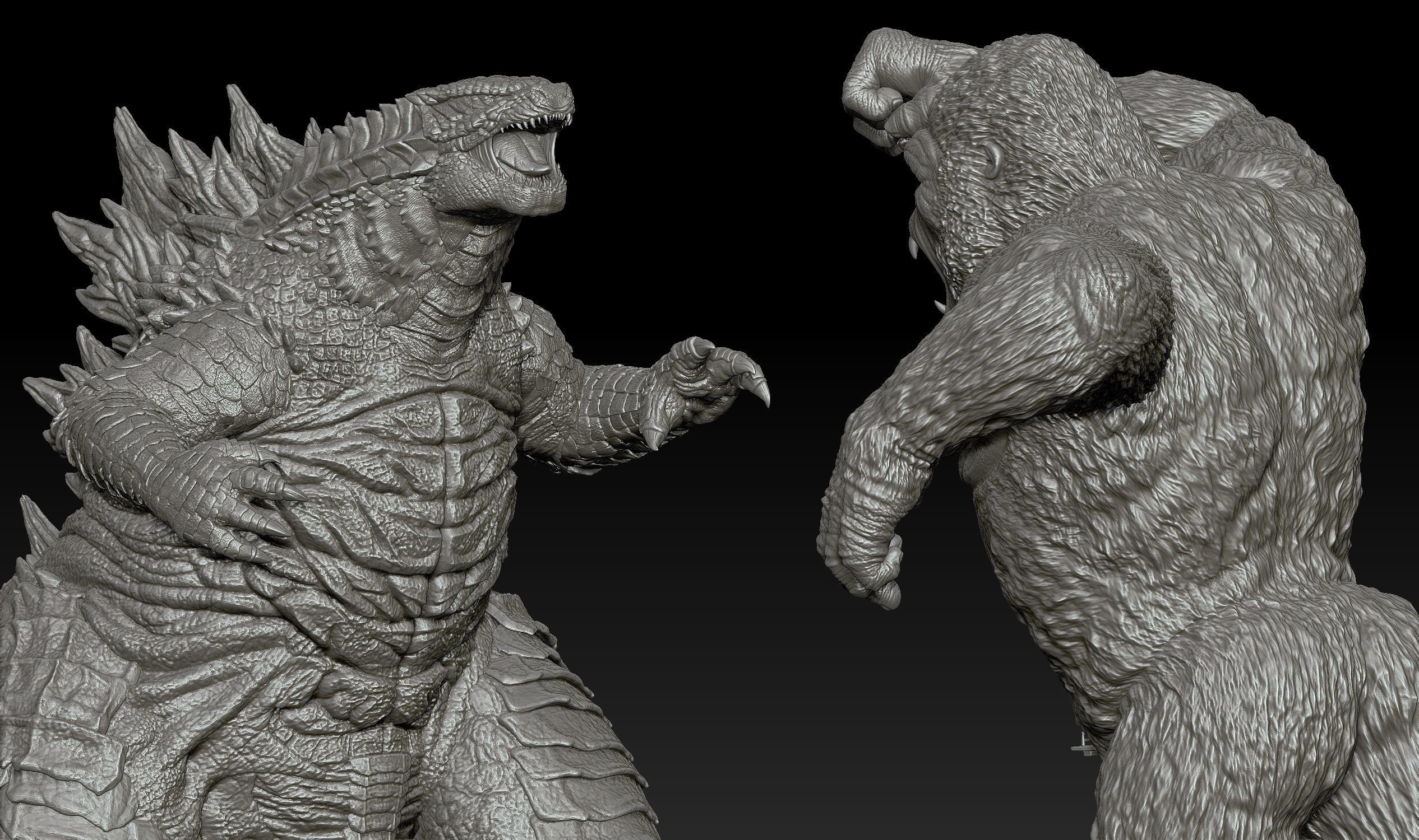 Godzilla vs Kong Diorama Monsterverse 3D print model_26