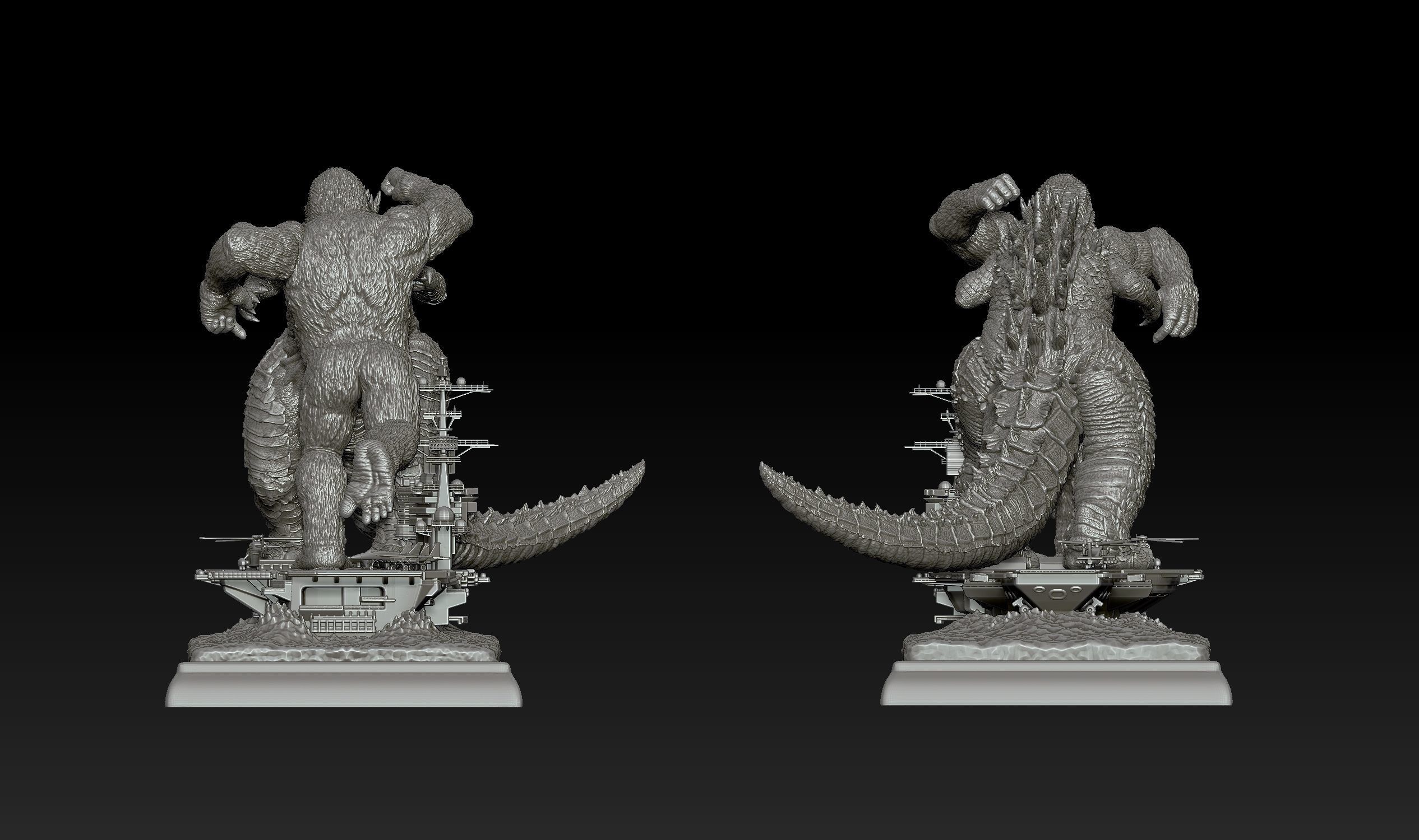 Godzilla vs Kong Diorama Monsterverse 3D print model_23