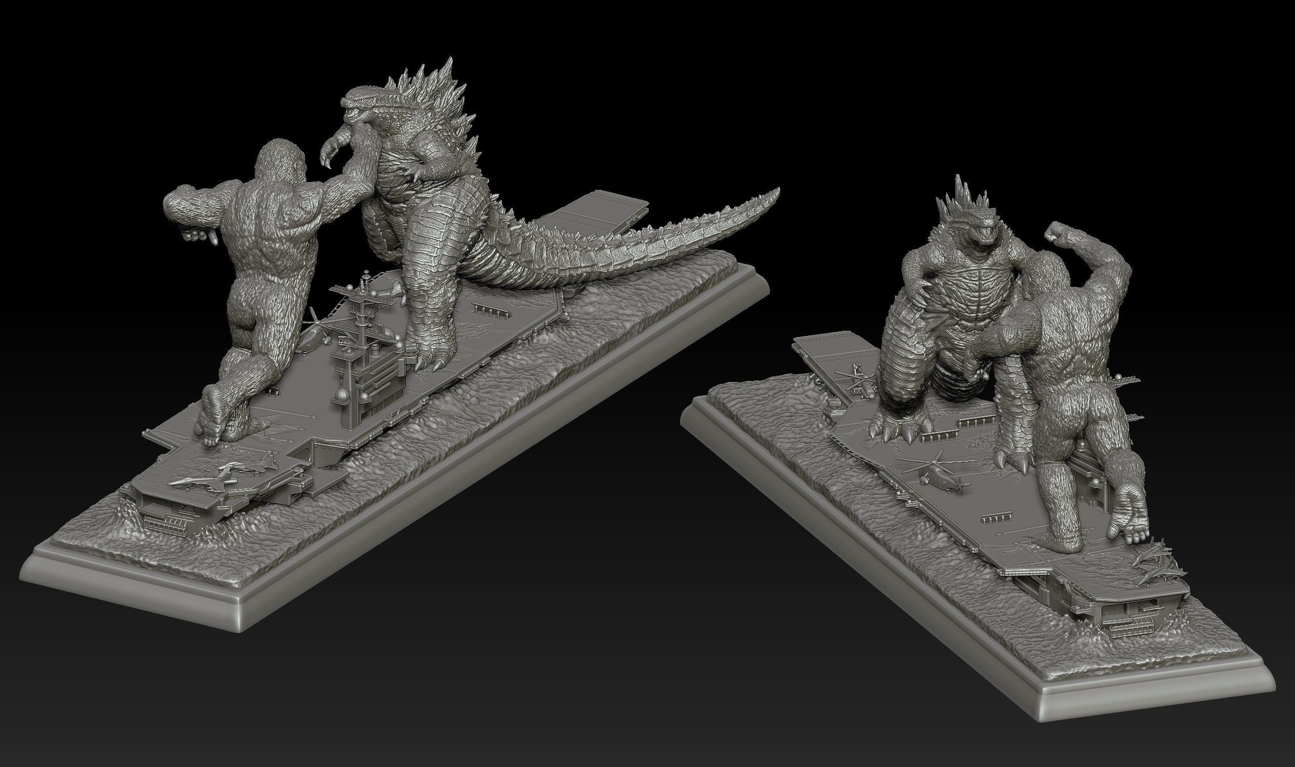 Godzilla vs Kong Diorama Monsterverse 3D print model_22