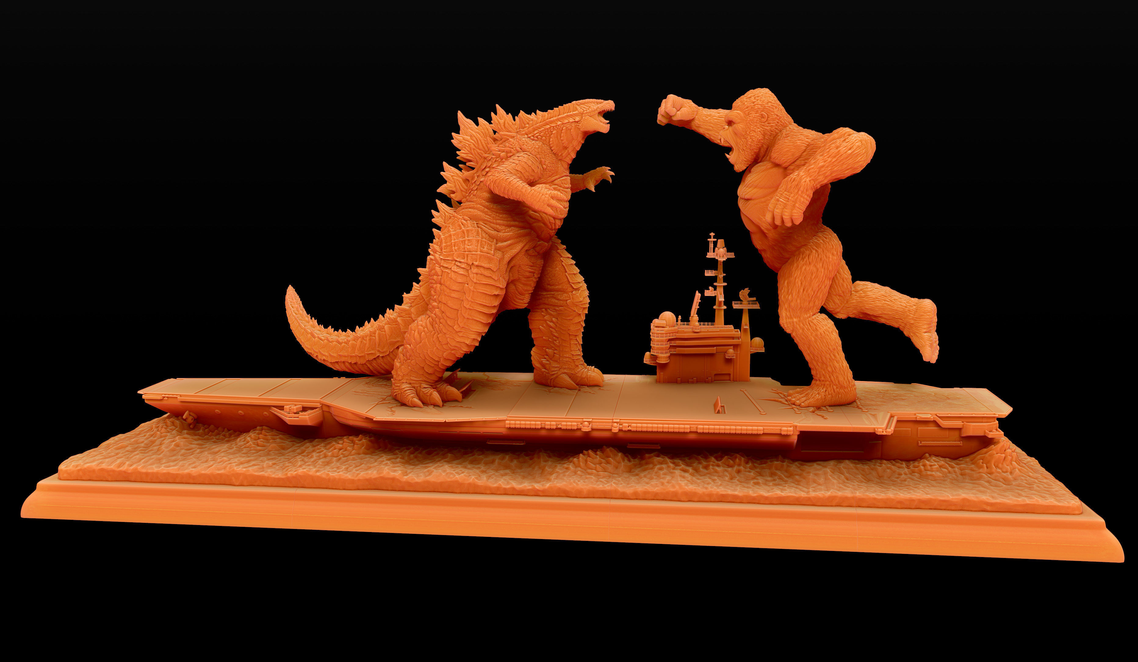 Godzilla vs Kong Diorama Monsterverse 3D print model_20