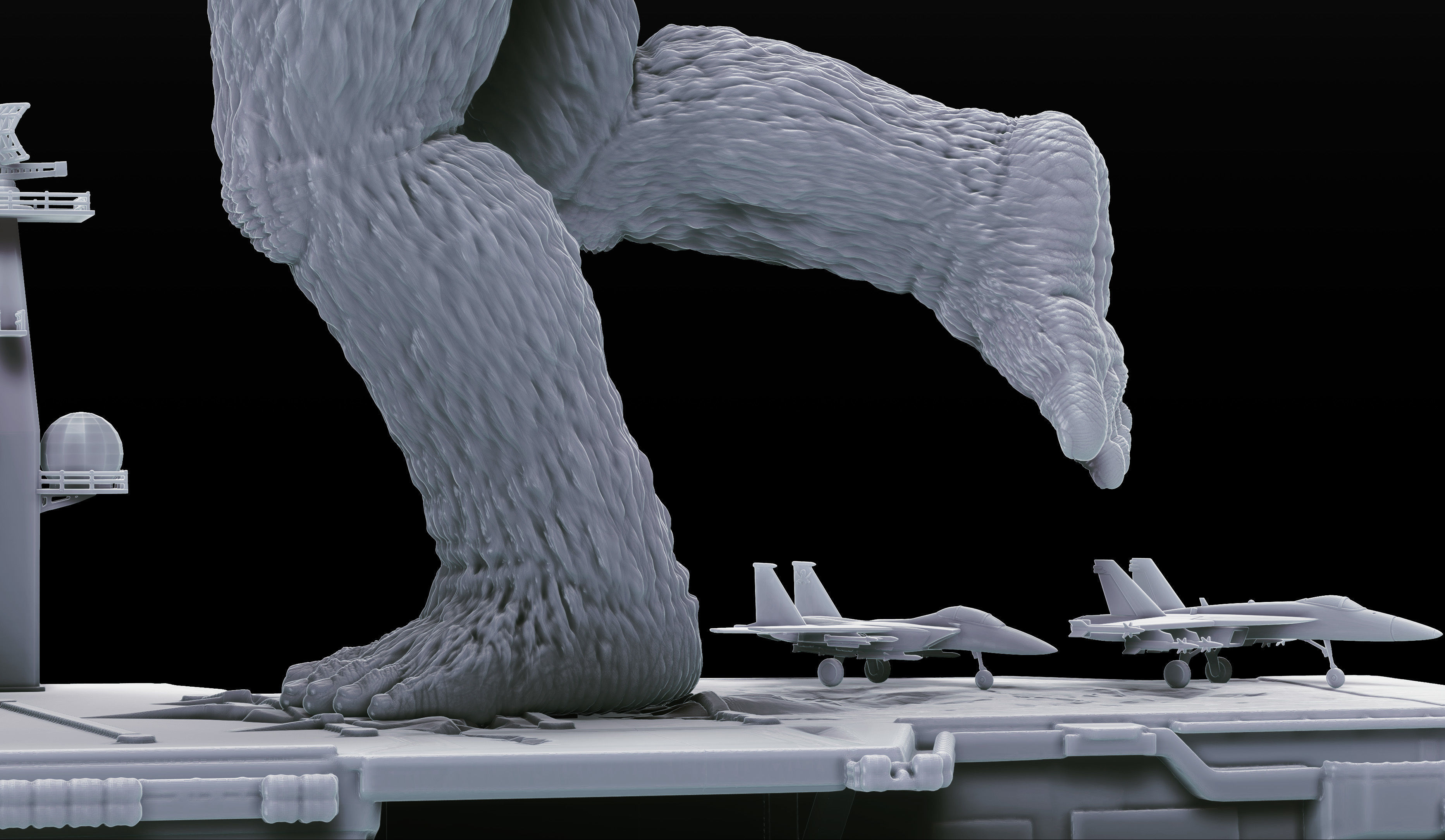 Godzilla vs Kong Diorama Monsterverse 3D print model_14