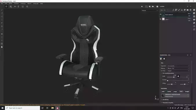 PC Gaming Chair 3D Model High and Low Poly Low-poly 3D model