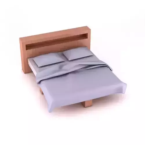 Modern Bed With Headboard 3D model