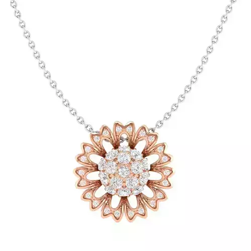 Women round flower pendant 3dm stl render detail 3D print model