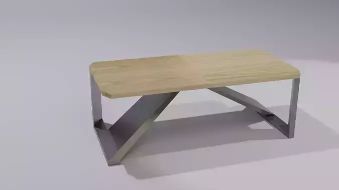 Table wooden with metal legs