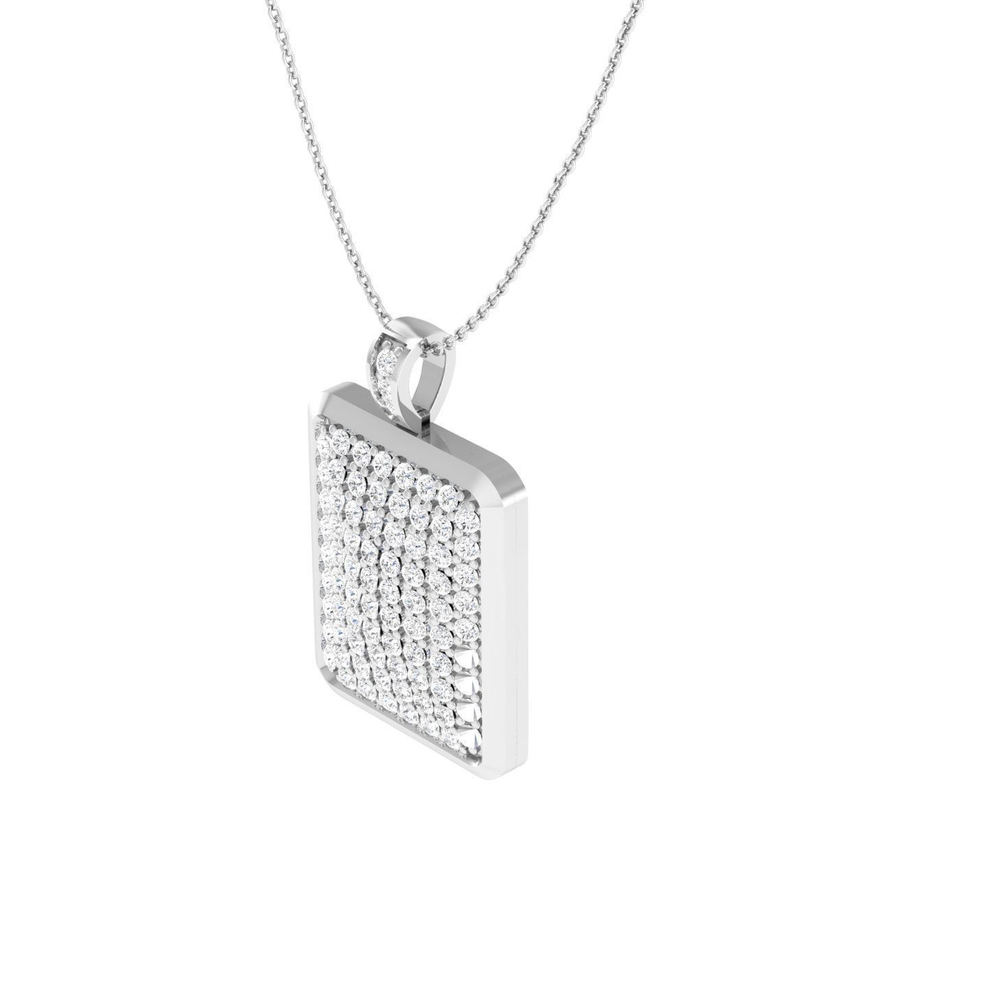 Women square pendant 3dm stl render detail 3D print model_5