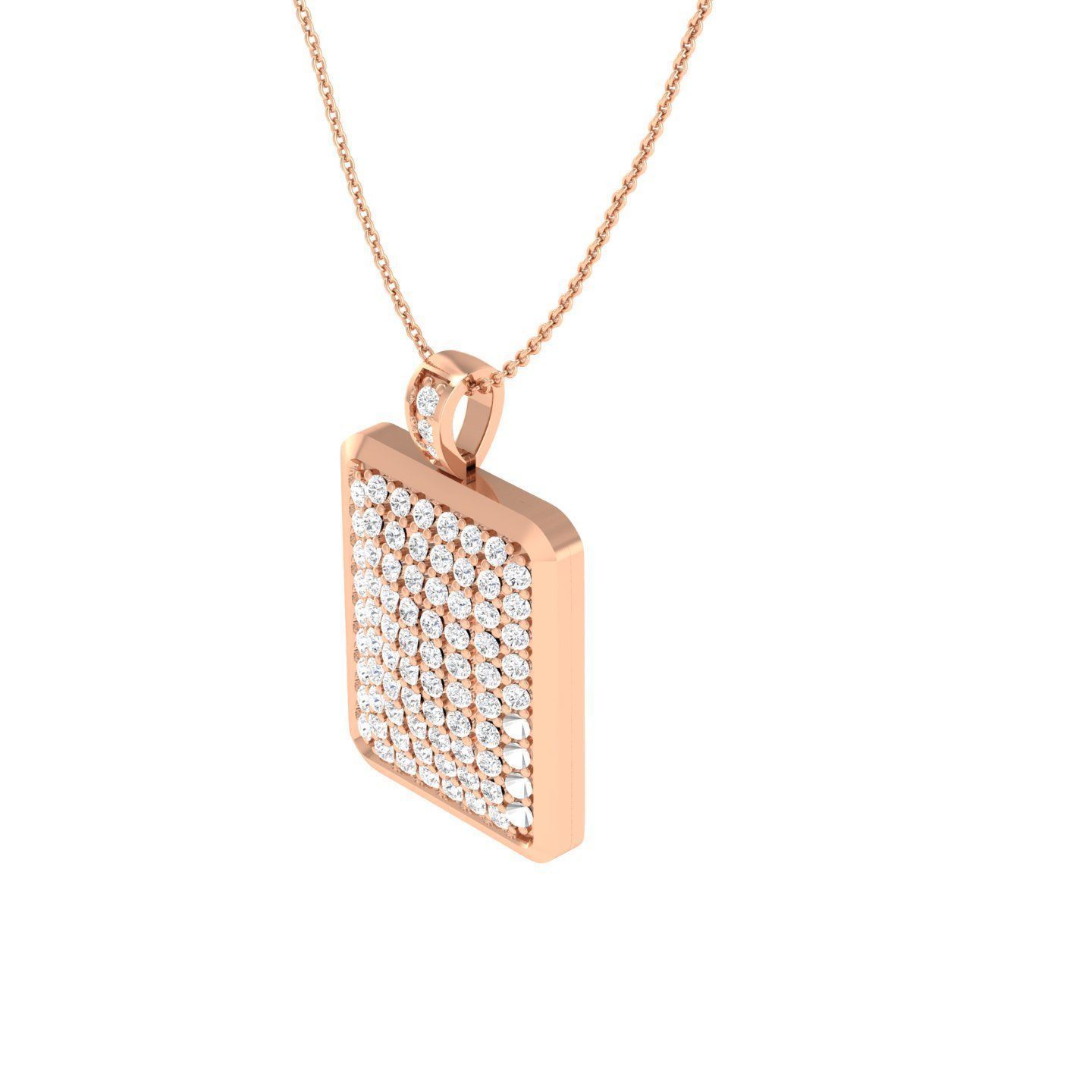 Women square pendant 3dm stl render detail 3D print model_2