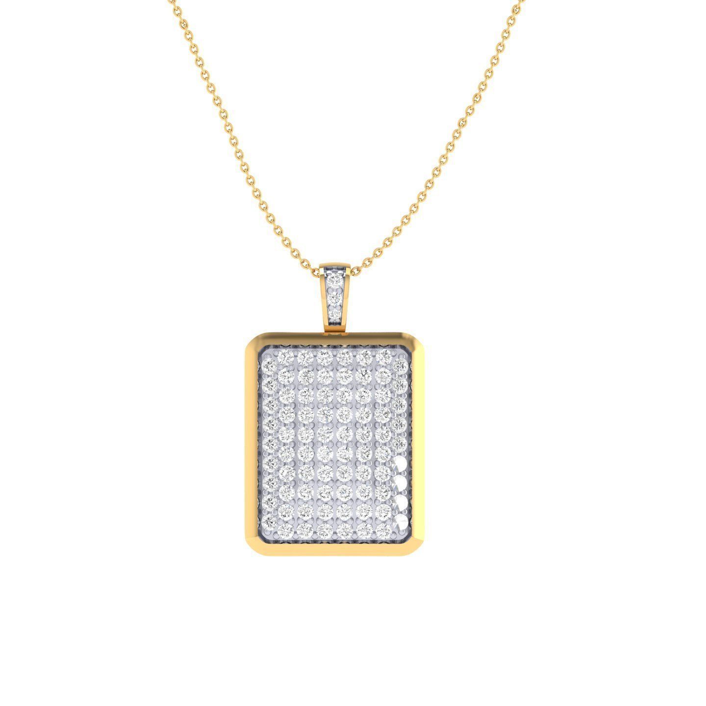 Women square pendant 3dm stl render detail 3D print model_6