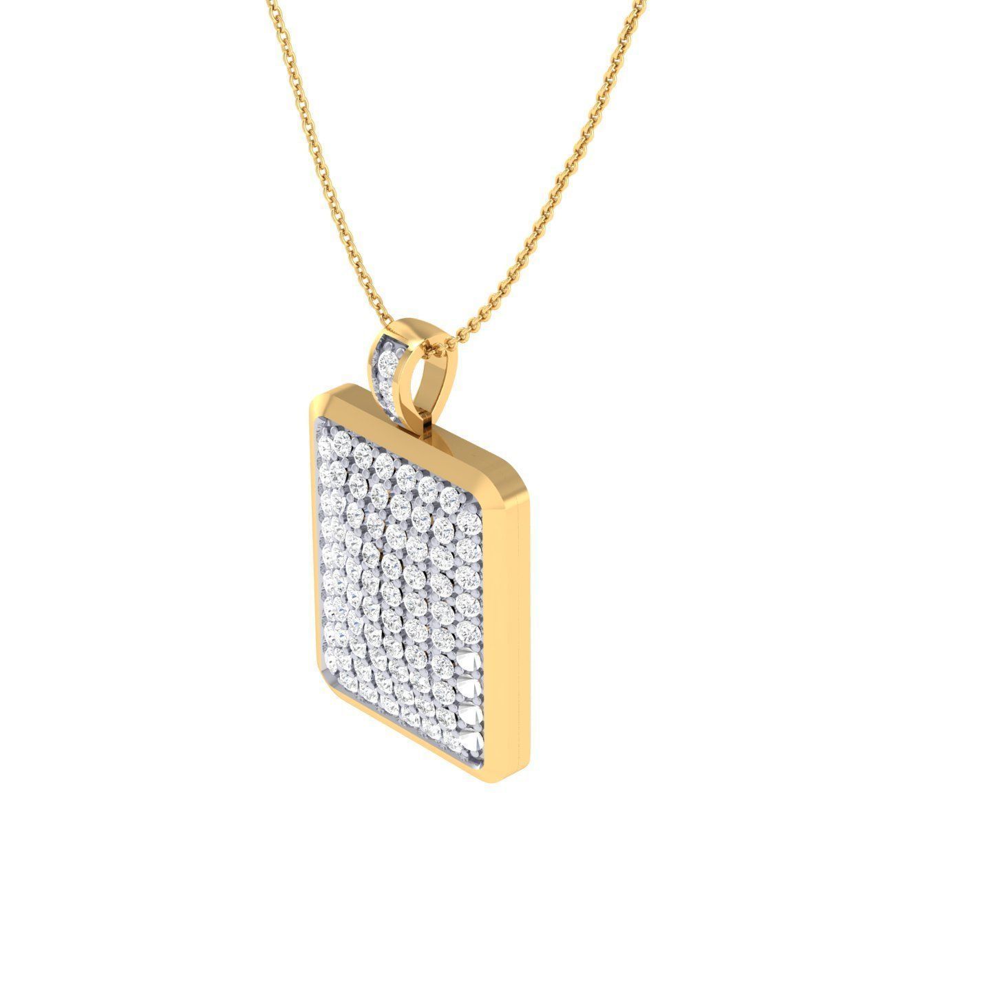 Women square pendant 3dm stl render detail 3D print model_8