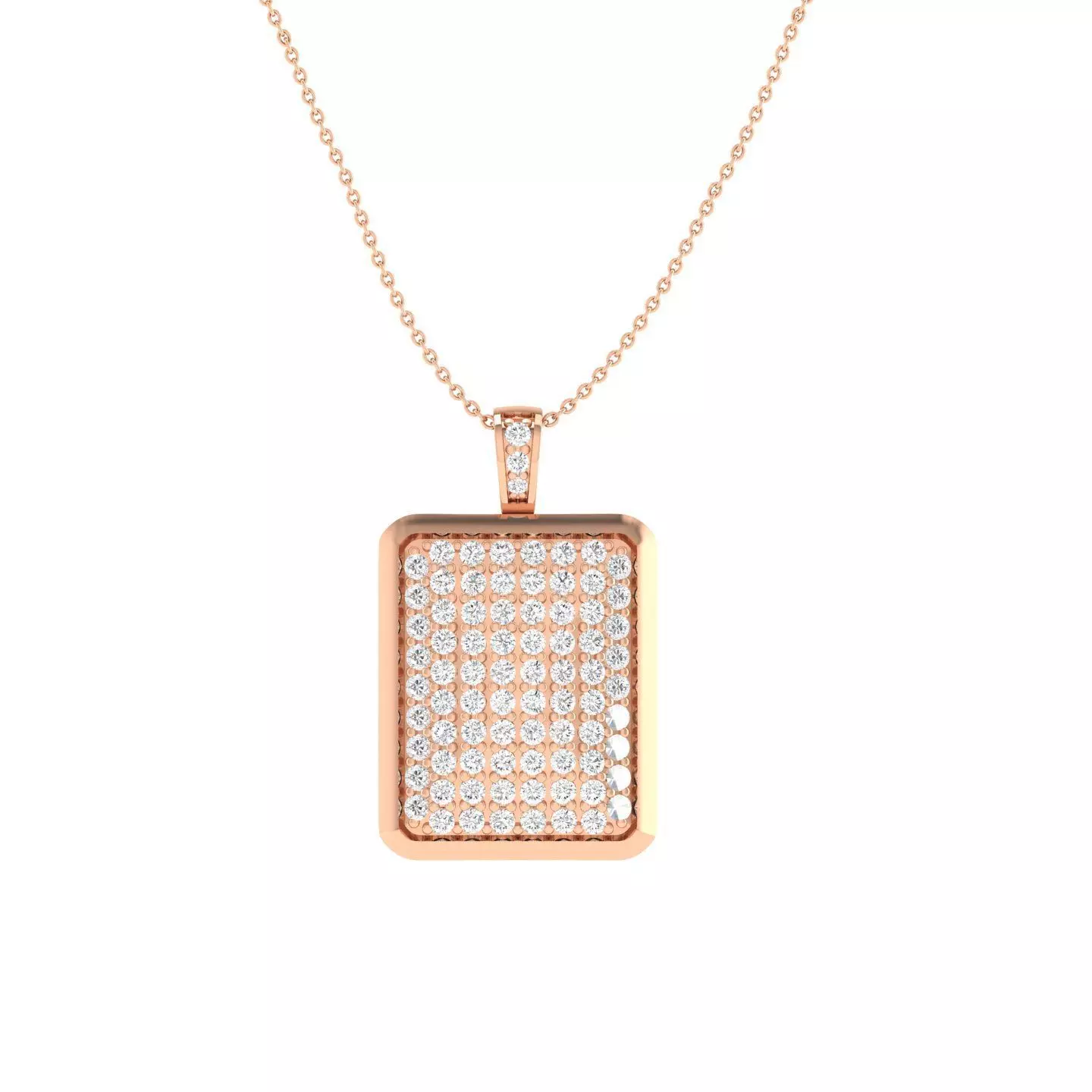Women square pendant 3dm stl render detail 3D print model_0