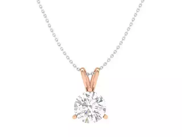 Women solitaire pendant 3dm stl render detail