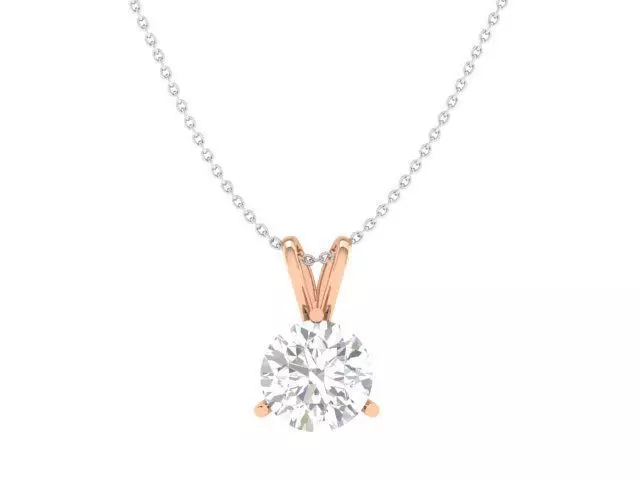 Women solitaire pendant 3dm stl render detail 3D print model_0