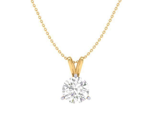 Women solitaire pendant 3dm stl render detail 3D print model_6