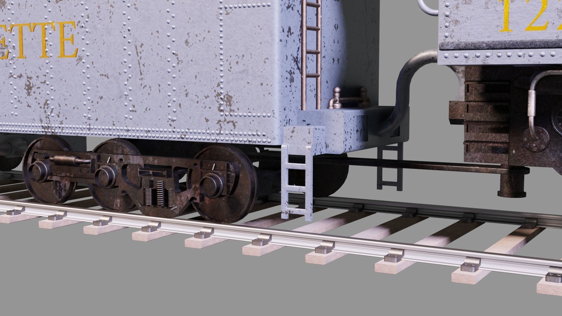Pere Marquette 1225 locomotive train 3D model_9