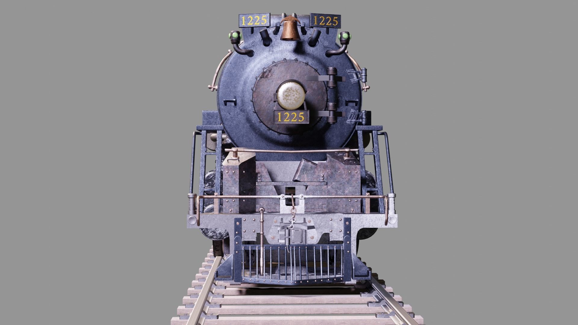 Pere Marquette 1225 locomotive train 3D model_4